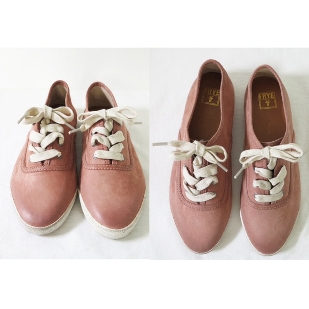 Frye Dusty Pink Melanie Low Lace Leather Sneakers